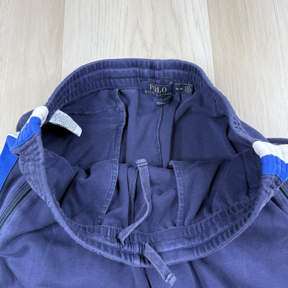 Polo Ralph Lauren Blue Striped Drawstring Cotton Athletic Sweat Pants Men Medium - Picture 9 of 14